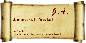 Janecskai Anatol névjegykártya